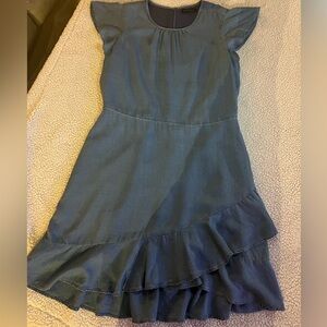 Banana Republic Blue Ruffle Hem Dress